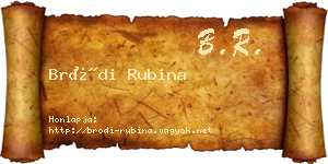 Bródi Rubina névjegykártya